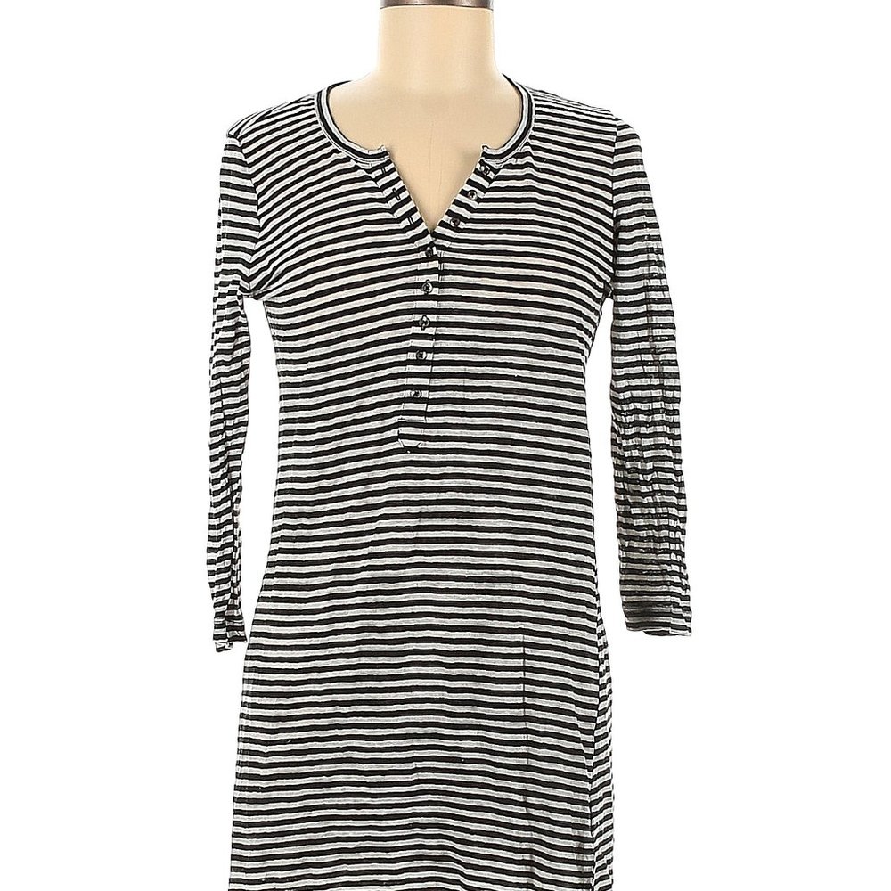 Joie White Striped Short Casual Dress, M